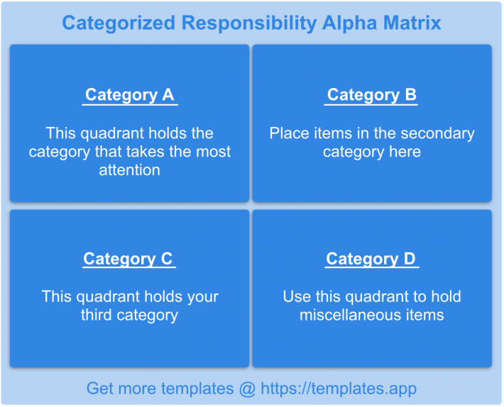 The Categorized Responsibility Alpha Matrix by templates.app